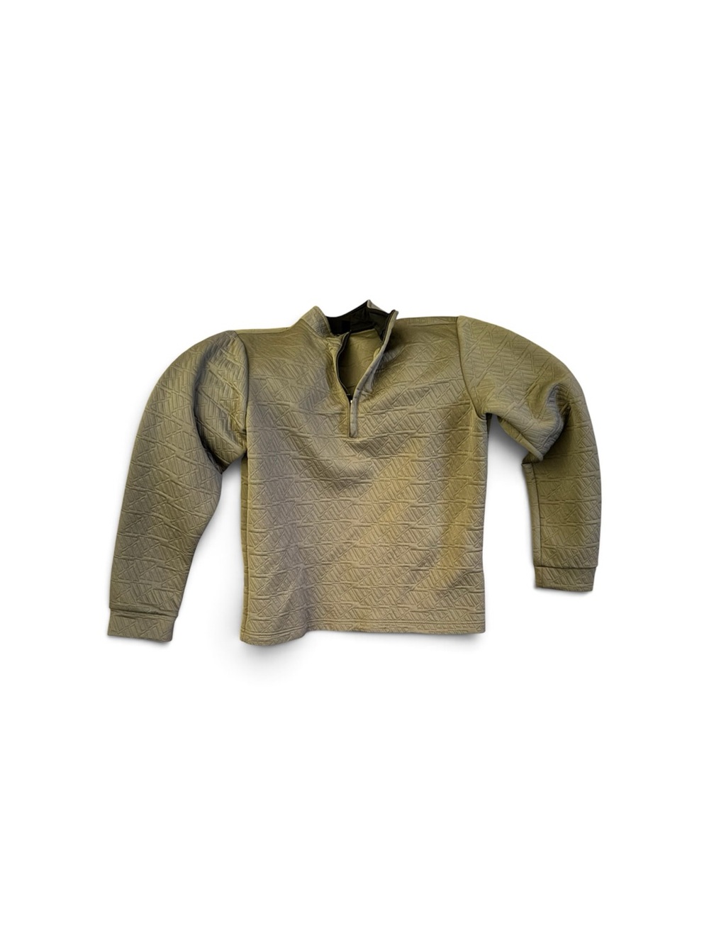 Adidas Quilted Half-Zip Pullover Sweater - Olive